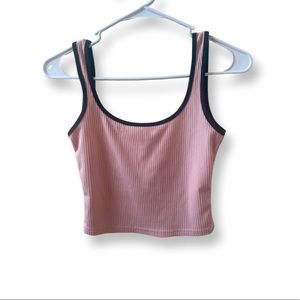 Baby pink backless crop top